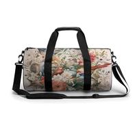 Borsone da viaggio Borse da fine settimana per uomini donne Borse da notte di grande capacità Uccelli nel mio giardino Borsa sportiva da palestra in tela Borse da viaggio per yoga da viaggio, bianco,