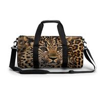 Borsone da viaggio Borse da fine settimana per uomo donna grande capacità borse da notte carino leopardo viaggio sport palestra borsa in tela borse da viaggio per yoga da viaggio, bianco, 45 cm/22,9