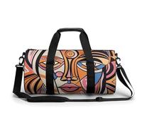 Borsone da viaggio Borse da fine settimana per uomo donna grande capacità borse da notte donna ritratto viaggio sport palestra borsa in tela borse da viaggio per yoga da viaggio, bianco, 45 cm/22,9
