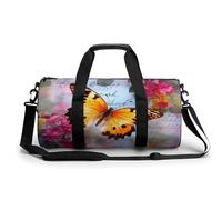 Borsone da viaggio Borse da fine settimana per uomo donna grande capacità borse da notte farfalla viaggio sport palestra borsa in tela borse da viaggio per yoga da viaggio, bianco, 45 cm/22,9 cm/22,9