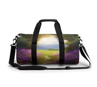 Borsone da viaggio Borse da fine settimana per uomo donna grande capacità borse da notte fiori campo viaggio sport palestra borsa in tela borse da viaggio per yoga da viaggio, bianco, 45 cm/22,9