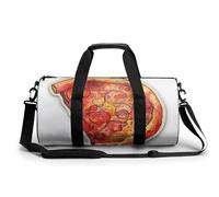 Borsone da viaggio Borse da fine settimana per uomo donna grande capacità borse da notte modello pizza viaggio sport palestra borsa in tela borse da viaggio per yoga da viaggio, bianco, 45 cm/22,9