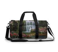 Borsone da viaggio Borse da fine settimana per uomo donna grande capacità borse per la notte cascate fiori e alberi borsa da viaggio sport palestra borsa in tela borse da viaggio per yoga da viaggio,