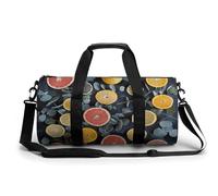 Borsone da viaggio Borse da fine settimana per uomo donna grande capacità borse per la notte foglie e agrumi borsa da viaggio sport palestra borsa in tela borse da viaggio per yoga da viaggio, bianco,