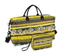 Borsone da viaggio Borse da palestra Sport Borsone da viaggio Borse da viaggio per la notte Borse da viaggio con borsa da toilette per yoga Multifunzionale Geometrico Ape Felice Buona fortuna Astratto