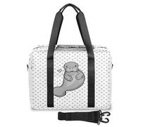 Borsone da viaggio carino a pois con sigillo per donne, uomini, ragazze e ragazzi, borsa da viaggio per il fine settimana da 32 l, borsa grande da cabina per viaggi, sport, palestra, Colore, Grande,
