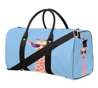 Borsone da viaggio carino con giraffa in stile cartone animato per donne, uomini, ragazze, ragazzi, weekend, pernottamento, 22,7 l, borsa da cabina per sport, palestra, yoga, Colore, 22.7L, Organizer