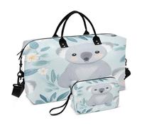 Borsone da viaggio carino con grande koala, borsa da toilette e tracolla regolabile, per viaggi, palestra, yoga, fine settimana, Multicolore, Taglia unica, Beauty case