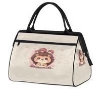 Borsone da viaggio carino con riccio per donne, uomini, bambini, ragazzi, ragazze, weekend, pernottamento, borsone da 24 l, borsa da cabina per sport, palestra, yoga, Colore, Grande, Organizer per