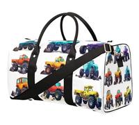 Borsone da viaggio carino Monster Trucks Cartoon per donne uomini ragazze ragazzi borse weekend pernottamento 22,7 l tote borsa da cabina per sport palestra yoga, Colore, 22.7L, Organizer per borse
