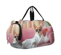 Borsone da viaggio carino per San Valentino per viaggio Tote Weekend Duffel Pernottamento Ragazzi Carry on Duffel Dance Duffle Bag, Chihuahua Relax Luxury Print, classico
