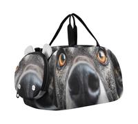Borsone da viaggio carino per San Valentino per viaggio Tote Weekend Duffel Pernottamento Ragazzi Carry on Duffel Dance Duffle Bag, Divertente cane naso primo piano 2, classico