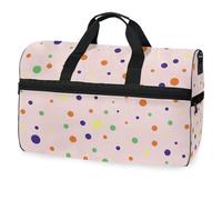 Borsone da viaggio colorato a pois rosa, per uomini, donne, ragazzi, ragazze, adolescenti, borsa sportiva oversize con scomparto per scarpe, per la notte, il fine settimana, yoga, allenamento, borsa