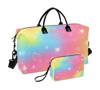 Borsone da viaggio colorato con cielo stellato, borsa da viaggio con borsa da toilette per sport impermeabile, Colorato Fantasy Cielo Stellato, 1 size