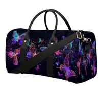 Borsone da viaggio colorato con farfalle e stelle, per donne, uomini, ragazze, ragazzi, fine settimana, 22,7 l, borsa da cabina per sport, palestra, yoga, Colore, 22.7L, Organizer per borse