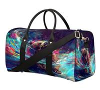 Borsone da viaggio colorato con orso per donne, uomini, ragazze, ragazzi, weekend, pernottamento, 22,7 l, borsa da cabina per sport, palestra, yoga, Colore, 22.7L, Organizer per borse