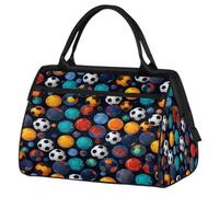 Borsone da viaggio colorato con palla da calcio per donne, uomini, bambini, ragazze, weekend, pernottamento, borsone da 24 l, borsa da cabina per sport, palestra, yoga, Colore, (24L) UK, Organizer per