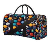 Borsone da viaggio colorato con palla da calcio per donne, uomini, ragazze e ragazzi, borse da viaggio per il fine settimana da 22,7 l, borsa da cabina per sport, palestra, yoga, Colore, 22.7 L,