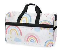 Borsone da viaggio colorato con stelle arcobaleno per uomini, donne, ragazzi, ragazze, adolescenti, borsa da palestra oversize con scomparto per scarpe durante la notte, fine settimana, yoga,