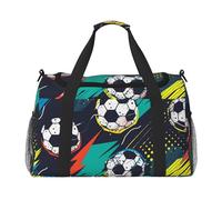 Borsone da viaggio colorato da calcio, per sport, palestra, per la notte, per uomini e donne, leggero, bagaglio a mano per allenamento e vacanze