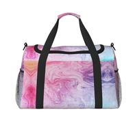 Borsone da viaggio colorato in marmo rosa pastello blu viola borsa da viaggio Weekend borsa da viaggio borsa a mano per allenamento sport ospedale