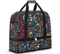 Borsone da viaggio colorato per fisica per donne e uomini borse da notte per il fine settimana pieghevole bagnato separato 47 L Tote Bag per sport palestra yoga, Colore, 47 L, Organizer per borse