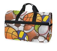 Borsone da viaggio colorato per sport, baseball, basket, calcio, per uomini, donne, ragazzi, ragazze, adolescenti, borsa da palestra oversize con scomparto per scarpe durante la notte, fine settimana,