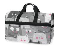 Borsone da viaggio colorato senza cuciture con gatti, per uomini, donne, ragazzi, ragazze, adolescenti, borsa sportiva oversize con scomparto per scarpe, per la notte, il fine settimana, yoga,