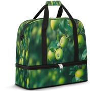 Borsone da viaggio con albero di mele per donne e uomini, borse per la notte per il fine settimana, pieghevole, separato dal bagnato, borsa da 47 litri, per sport, palestra, yoga, Colore, 47 L,