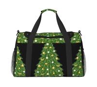 Borsone da viaggio con albero verde di Natale, borsa per il fine settimana, borsa a mano per allenamento, sport, ospedale