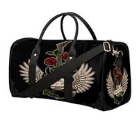 Borsone da viaggio con ali di chitarra, per donne, uomini, ragazze, ragazzi, per chitarra, fine settimana, pernottamento, 22,7 l, borsa da cabina per sport, palestra, yoga, Colore, 22.7 L, Organizer
