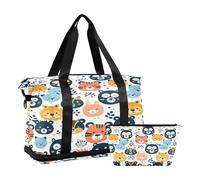 Borsone da viaggio con animali della foresta, borsa da palestra per sport, impermeabile, borsa da viaggio con scomparto, Animale della for, Taglia unica, Borsone da viaggio