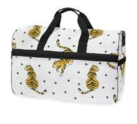 Borsone da viaggio con animali della giungla, tigre, per uomini, donne, ragazzi, ragazze, adolescenti, borsa da palestra oversize con scomparto per scarpe, per la notte, il fine settimana, yoga,