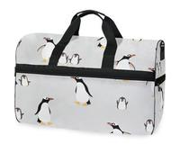 Borsone da viaggio con animali pinguini, per uomini, donne, ragazzi, ragazze, adolescenti, borsa da palestra oversize con scomparto per scarpe, per la notte, il fine settimana, yoga, allenamento,