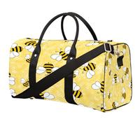 Borsone da viaggio con api carine, borsa sportiva da palestra con api gialle, borsa pieghevole per la notte, borsone aereo per donne e uomini, Ape carina, 17.4(L) x 8.3(W) x 9.5(H) inch