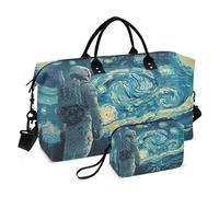 Borsone da viaggio con astronauta Van Gogh, borsa da toilette e tracolla regolabile, per viaggi, palestra, yoga, fine settimana, Multicolore, Taglia unica, Beauty case