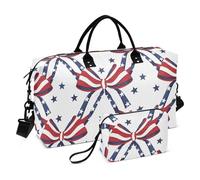 Borsone da viaggio con bandiera 4 luglio per il giorno dell'indipendenza, borsone per weekender/pernottamento da palestra, borsone da portare con sé con cinghia regolabile, multifunzionale