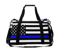 Borsone da viaggio con bandiera americana degli Stati Uniti, sottile linea blu, borsa per oggetti personali con bandiera americana degli Stati Uniti, borsa sportiva da palestra, borsone da viaggio per