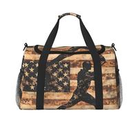 Borsone da viaggio con bandiera americana mimetica con bandiera USA, borsa da palestra durante la notte, borsa da weekender, per uomini e donne, leggera, per allenamento e vacanze