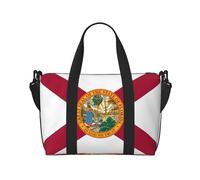 Borsone da viaggio con bandiera della Florida, borsa da viaggio per uomo, borsa da viaggio per weekender, borsa sportiva da palestra, Nero , Taglia unica
