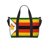 Borsone da viaggio con bandiera dello Zimbabwe, leggero, da portare con sé, per uomo e donna, impermeabile, per la palestra, i viaggi del fine settimana