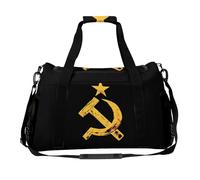 Borsone da viaggio con bandiera sovietica russa martello e falce borsa da viaggio con stampa bagagli per la notte borse da fine settimana borsa a tracolla per donne uomini