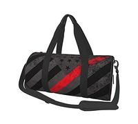 Borsone da viaggio con bandiera USA sottile linea rossa Borsone da viaggio sportivo da palestra Borsa da viaggio grande da viaggio Borse da fine settimana per uomo e donna