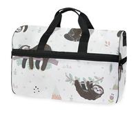 Borsone da viaggio con bradipo sul ramo per uomini, donne, ragazzi e adolescenti, borsa da palestra oversize con scomparto per scarpe durante la notte, fine settimana, yoga, allenamento, borsa da