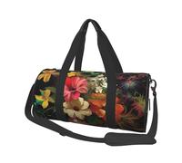 Borsone da viaggio con bulldog inglese-bulldog borsa da notte per uomo donna borsa da palestra sportiva di grande capacità borse da viaggio per yoga, Floreale Natura Morta, One Size