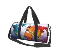 Borsone da viaggio con bulldog inglese-bulldog borsa da notte per uomo donna borsa da palestra sportiva di grande capacità borse da viaggio per yoga, Mappa mondiale a colori, One Size