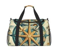 Borsone da viaggio con bussola nautica retrò stella marina palestra pernottamento weekend borsa per uomo donna leggero bagaglio a mano per allenamento vacanza