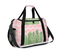 Borsone da viaggio con cactus carino a zigzag per ragazze ragazzi donne uomini cactus weekend borsa a tracolla tote bagaglio borsa per viaggi, sport, palestra
