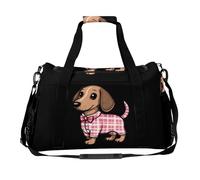 Borsone da viaggio con cane bassotto carino stampa bagaglio per la notte weekend borse a tracolla per donne uomini