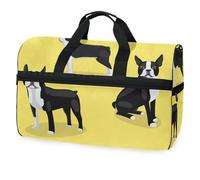 Borsone da viaggio con cane Boston Terrier, stile cartone animato, per uomini, donne, ragazzi, ragazze, adolescenti, borsa da palestra oversize con scomparto per scarpe, per la notte, il fine
